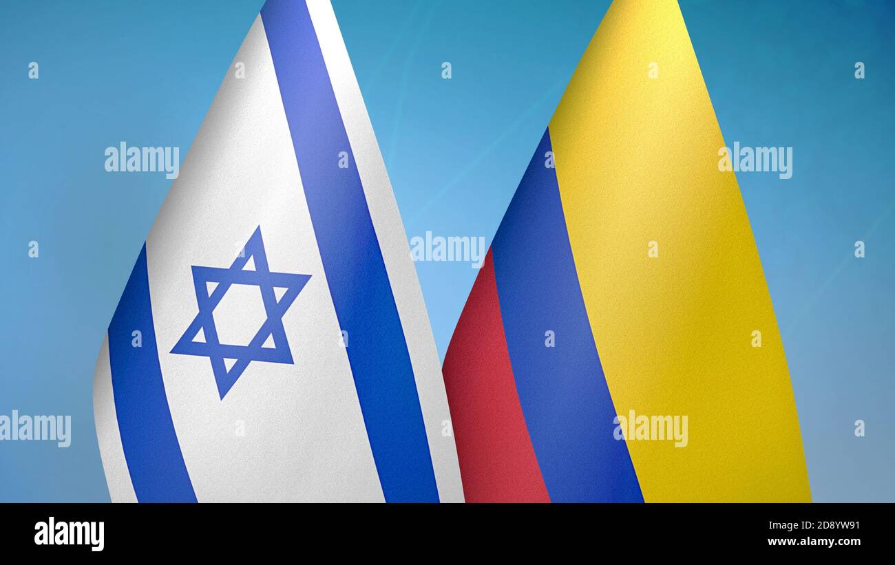 Israel and Colombia two flags Stock Photo