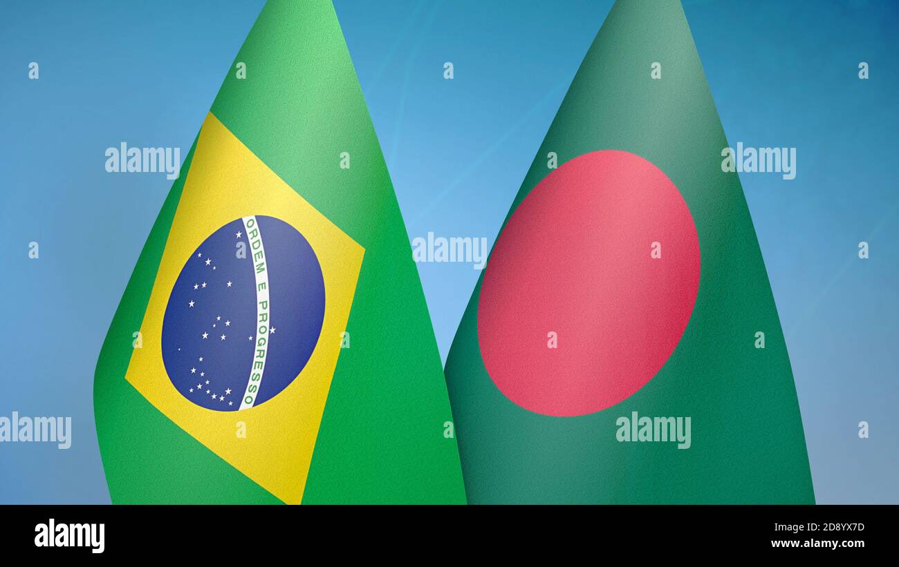 Brazil and Bangladesh two flags Stock Photo Alamy