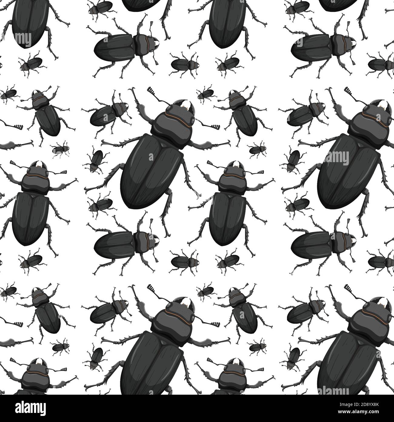 Beetle insect seamless background illustration Stock Vector Image & Art ...