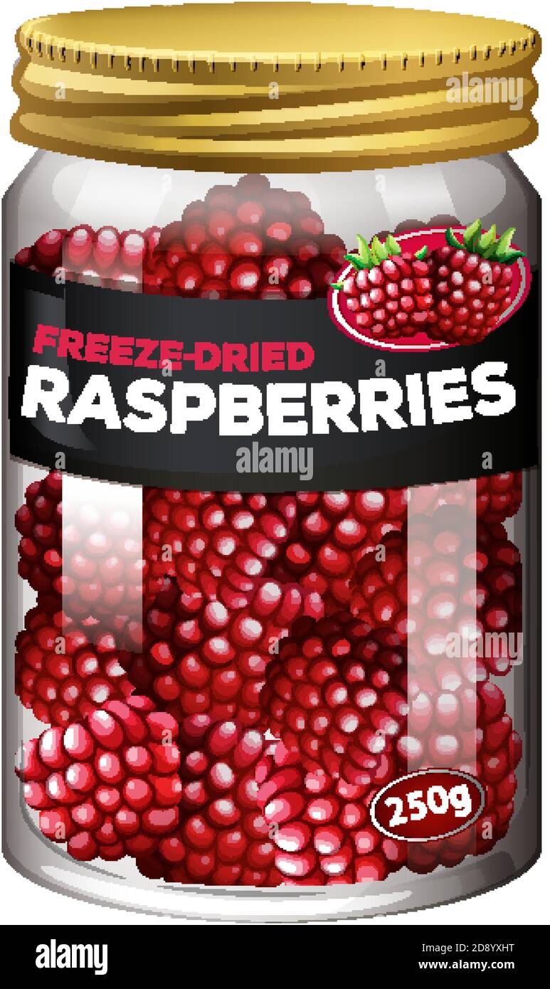 Raspberries preserve in glass jar illustration Stock Vector Image & Art
