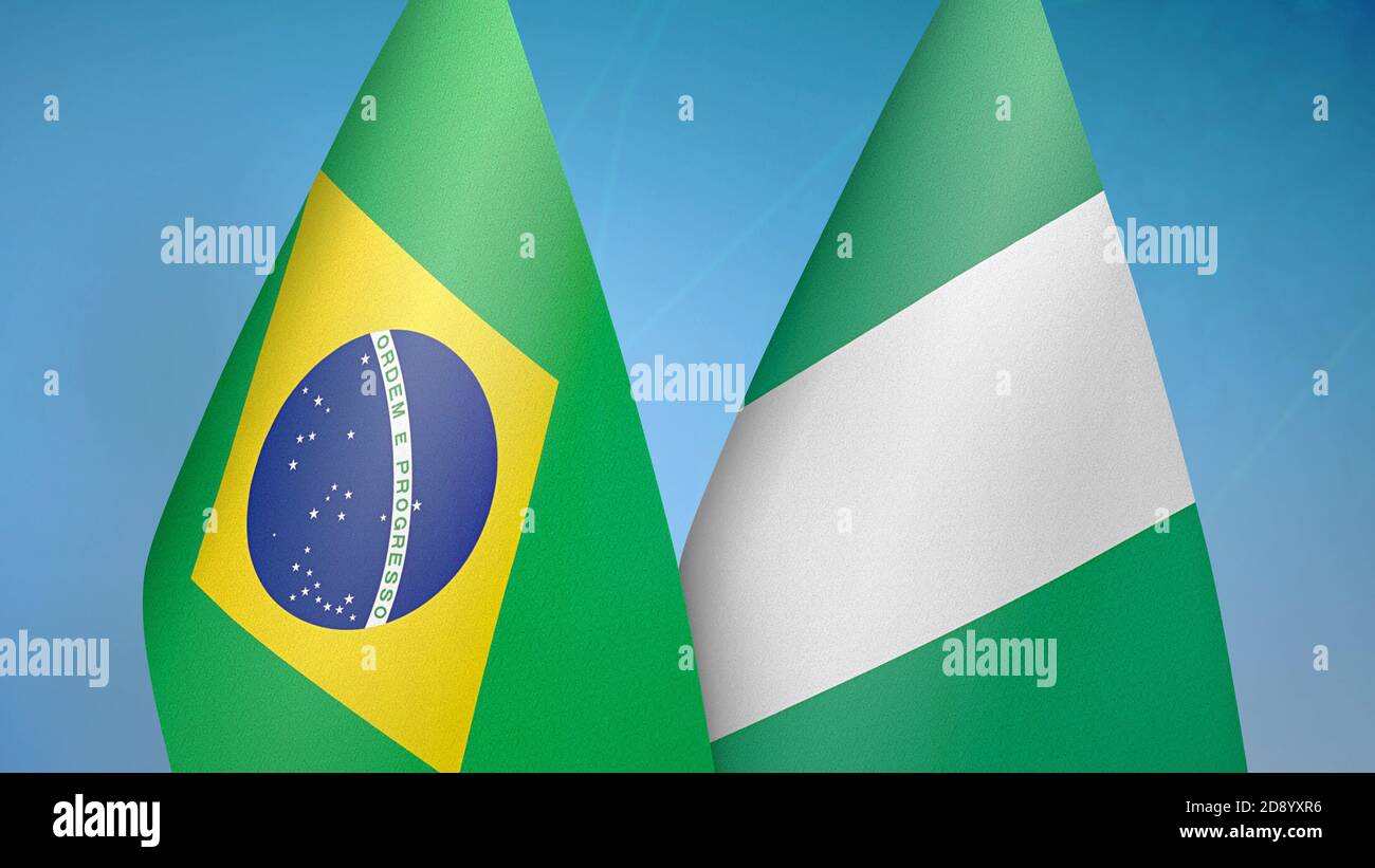 Brazil and Nigeria two flags Stock Photo Alamy