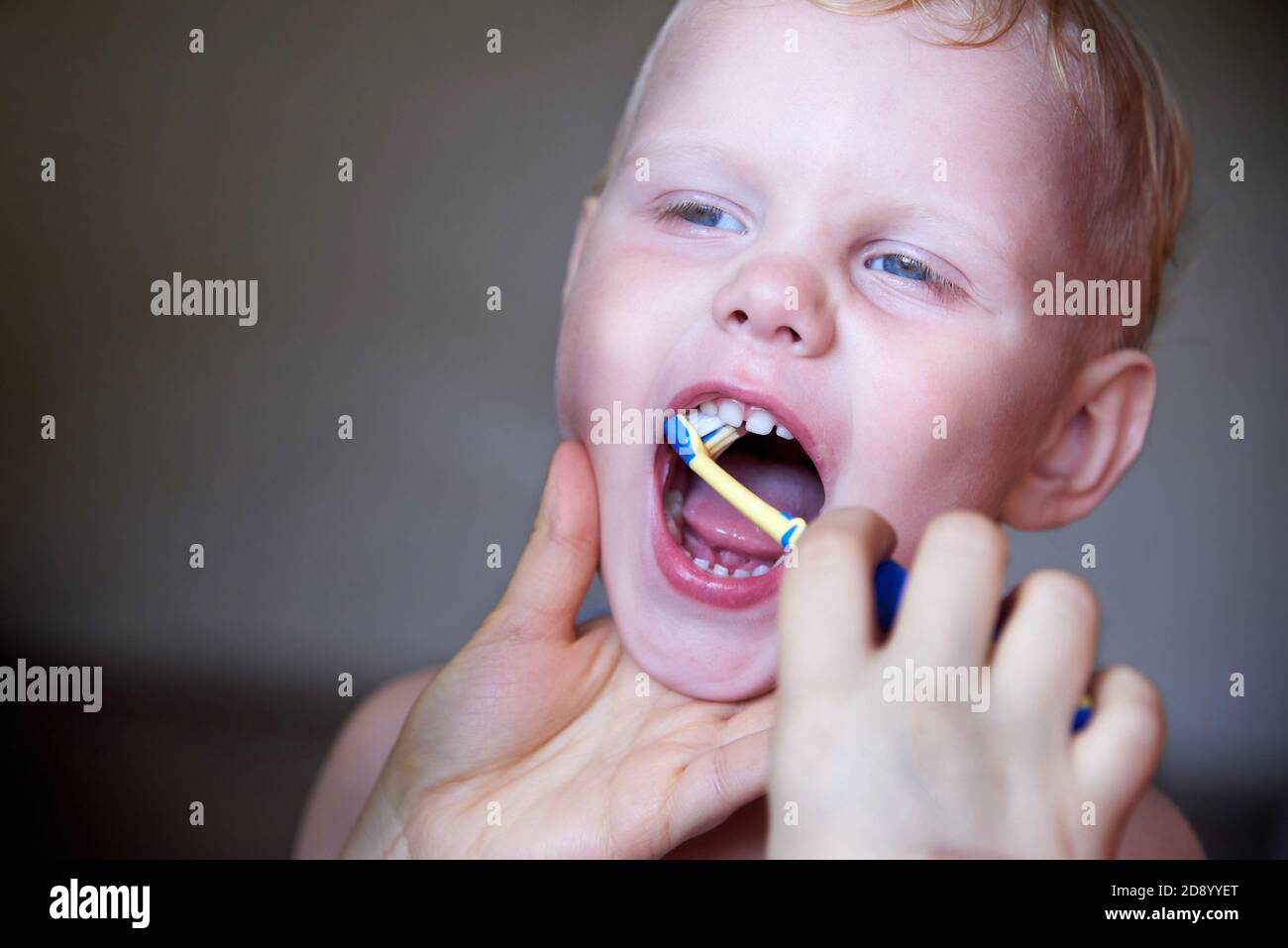 Year old boy brushing teeth hi-res stock photography and images - Alamy