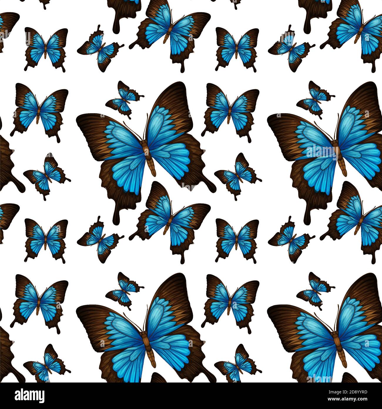 Blue butterfly seamless background illustration Stock Vector Image ...