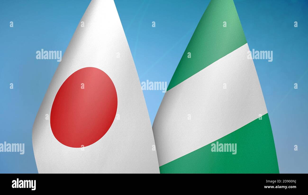 Japan and Nigeria two flags Stock Photo Alamy