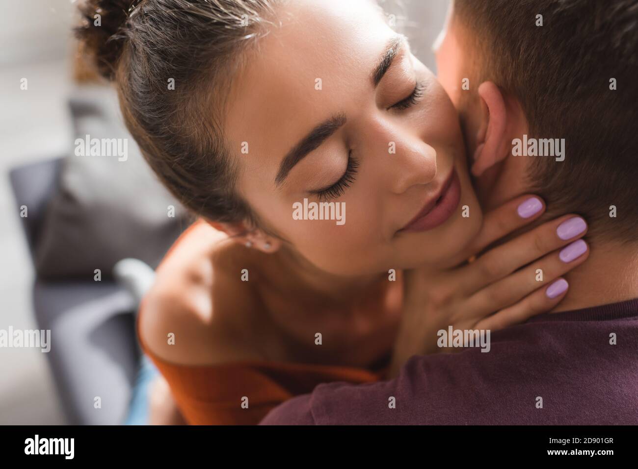 Happy man hugging beloved woman hi-res stock photography and images - Alamy