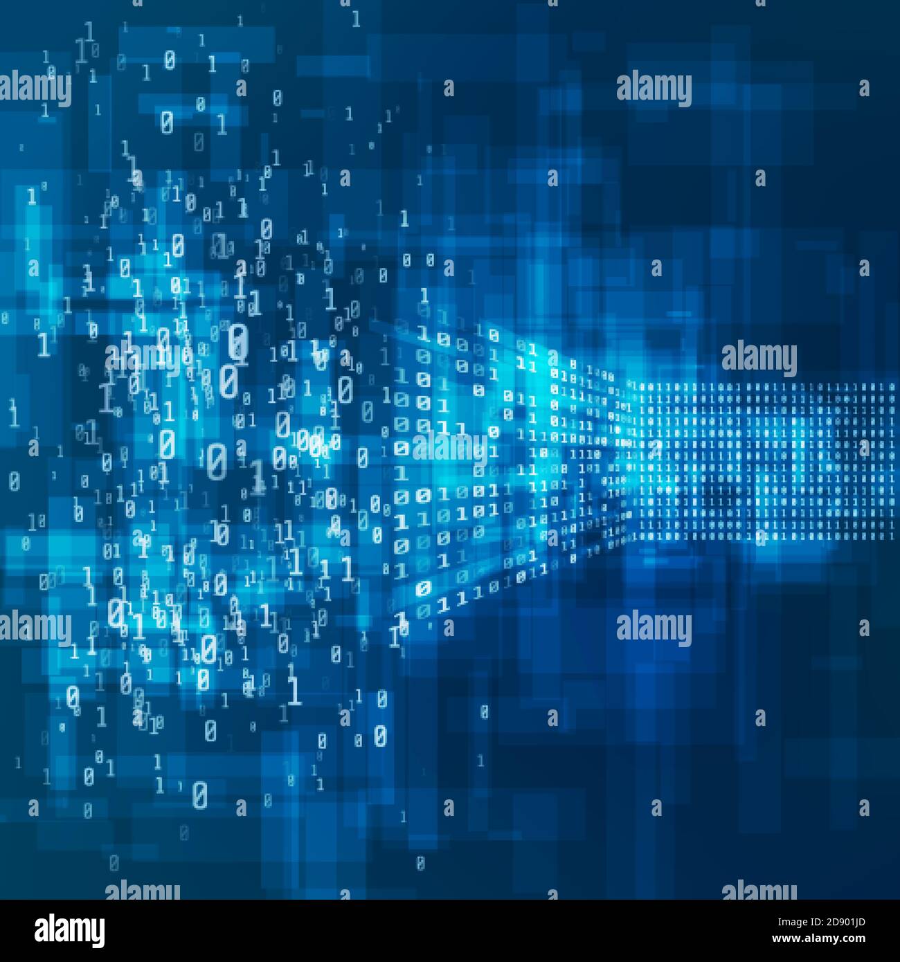 Big Data concept. Analysis of Information Machine Learning Algorithms. Process of converting big data from chaos to logical structure. Digital informa Stock Vector