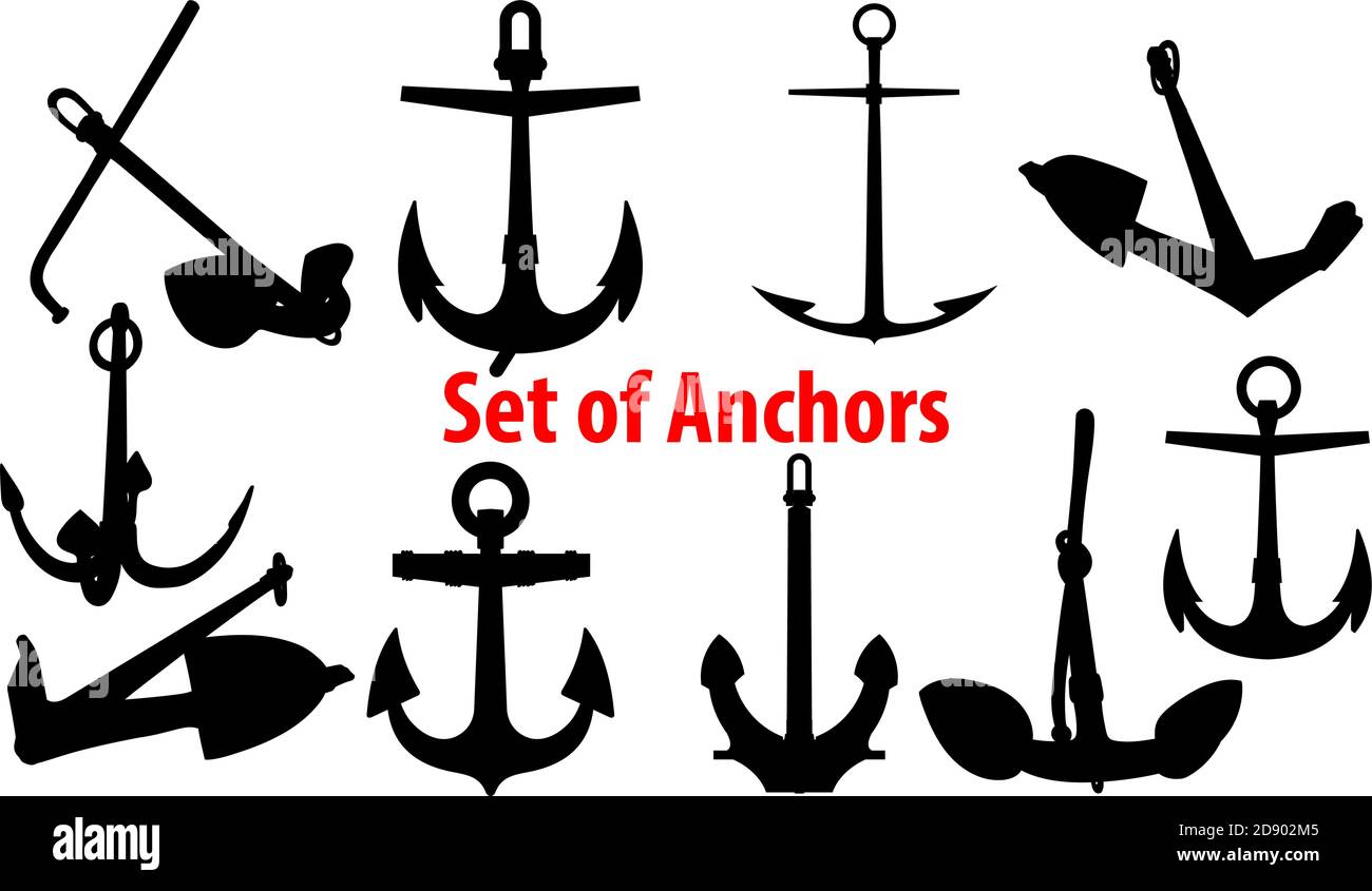 set of anchors Stock Vector Image & Art Alamy