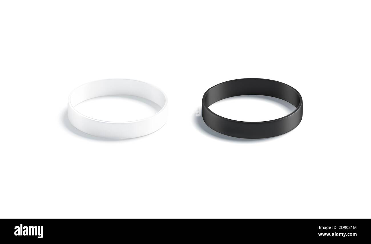 Download Blank Black And White Silicone Wristband Mockup Set Side View Stock Photo Alamy