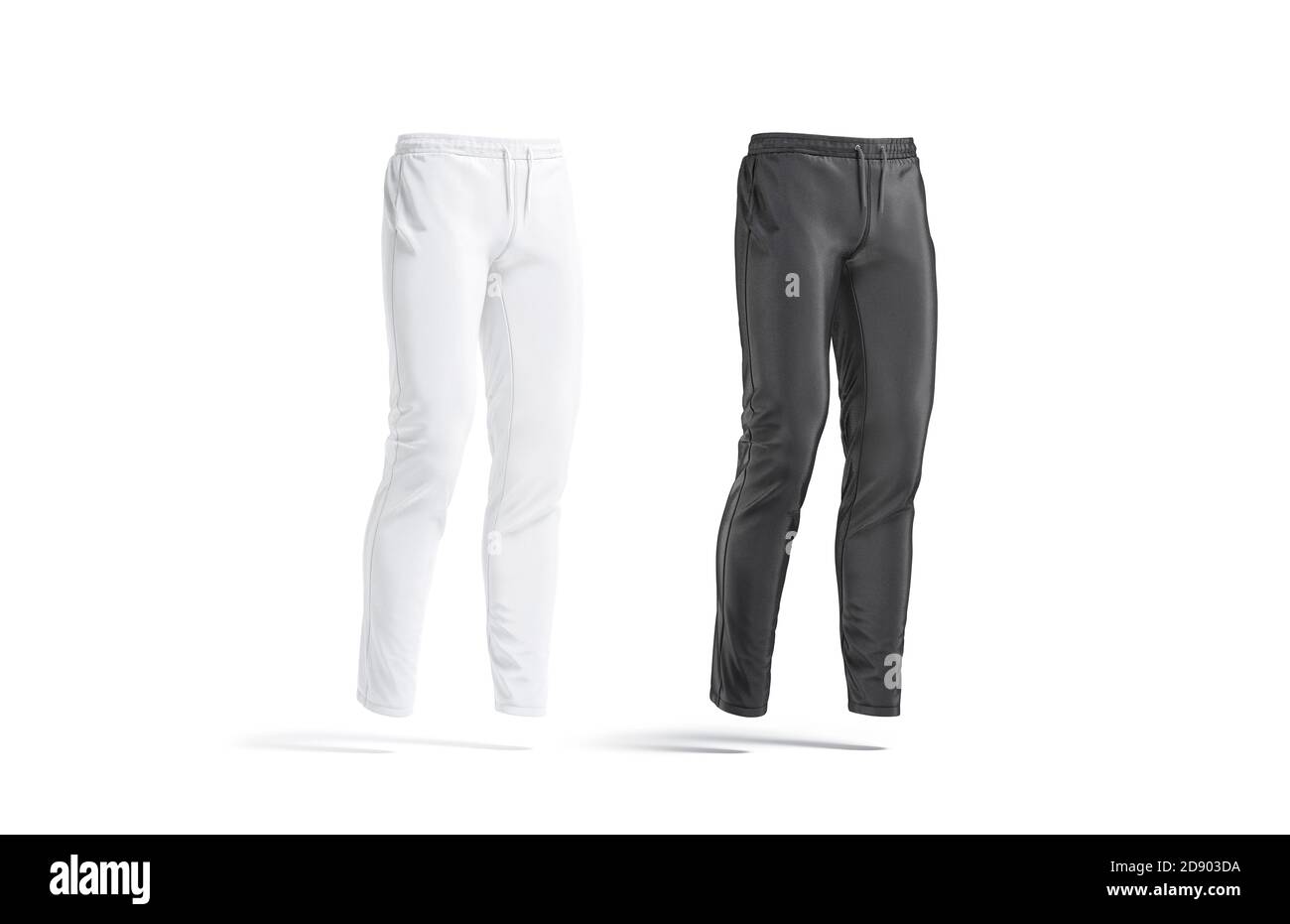 Blank black and white sport pants mockup, side view Stock Photo - Alamy