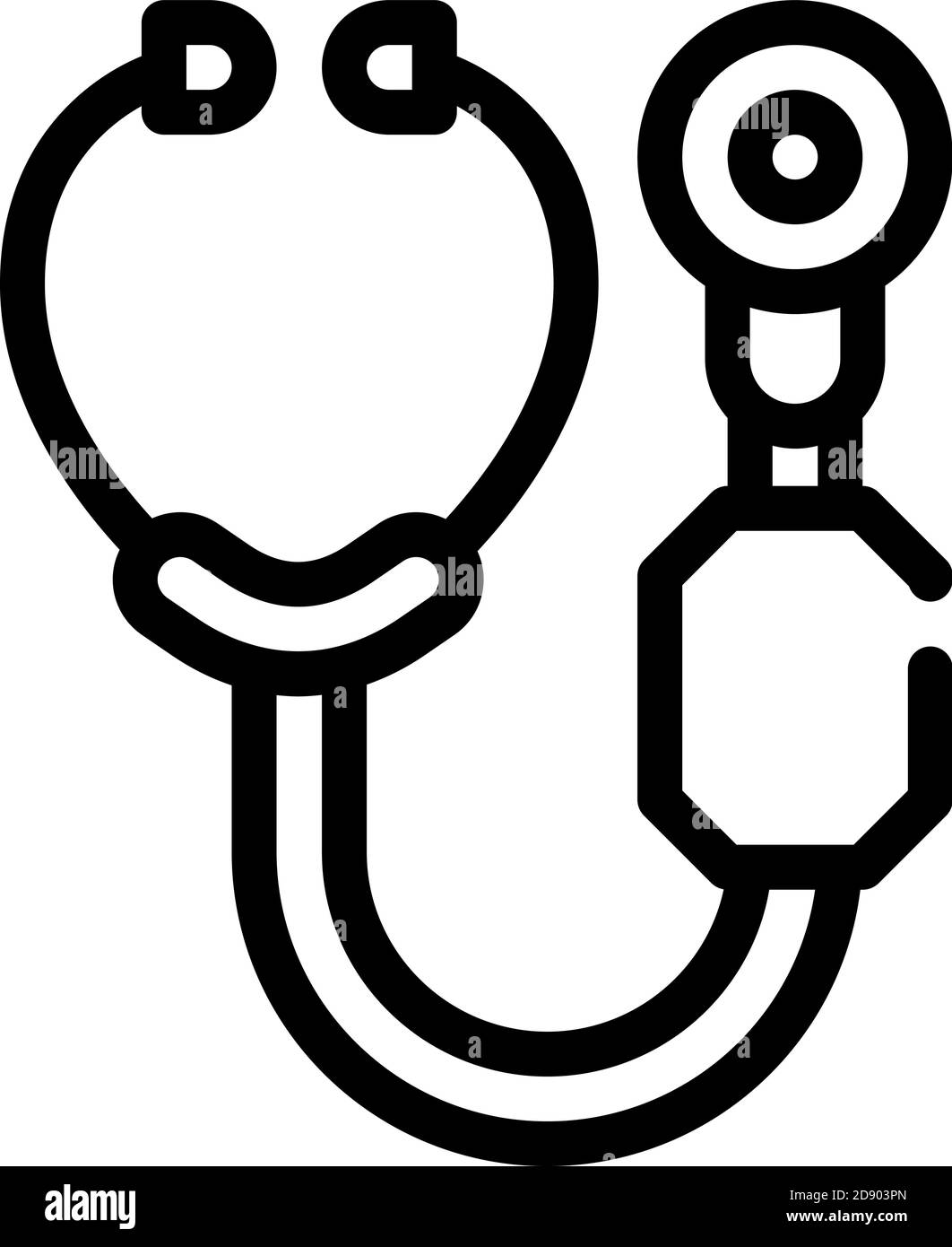 digital stethoscope line icon vector illustration sign Stock Vector