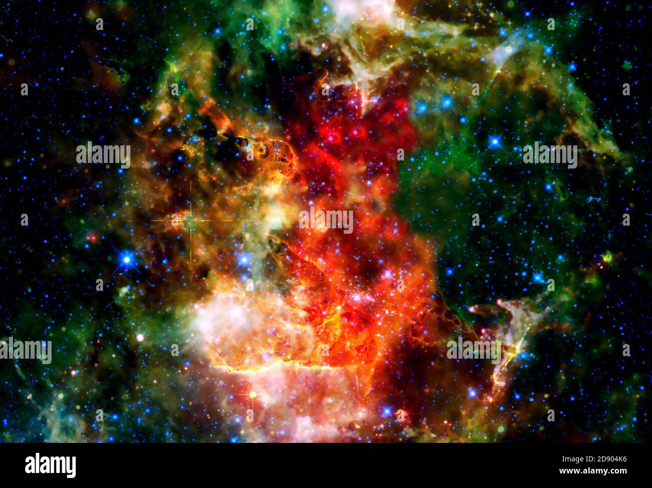 space nebula made of a composite of various nebulae Stock Photo
