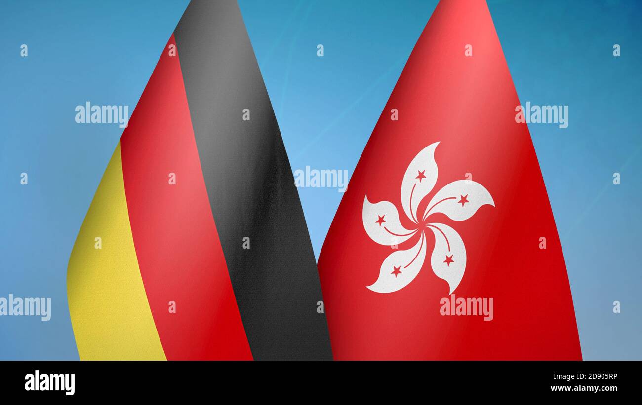 Germany and Hong Kong two flags Stock Photo