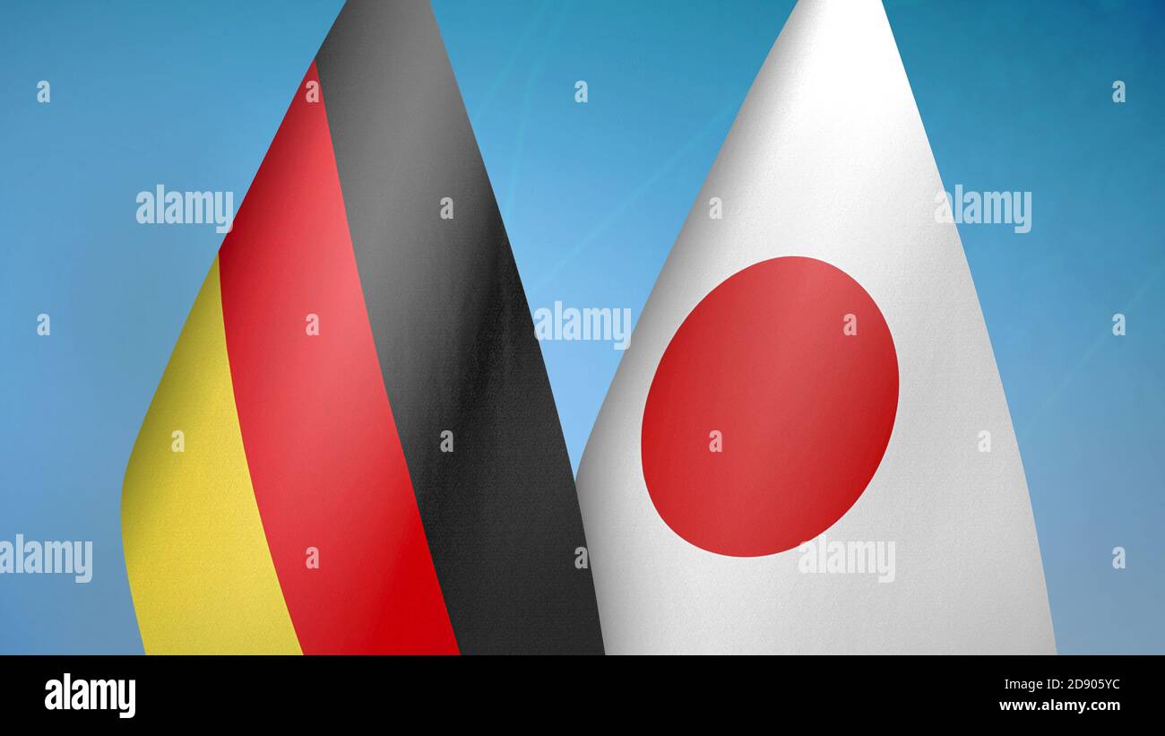 Germany and Japan two flags Stock Photo - Alamy