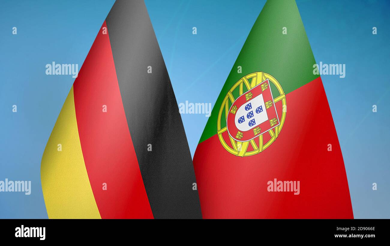 Germany and Portugal two flags Stock Photo