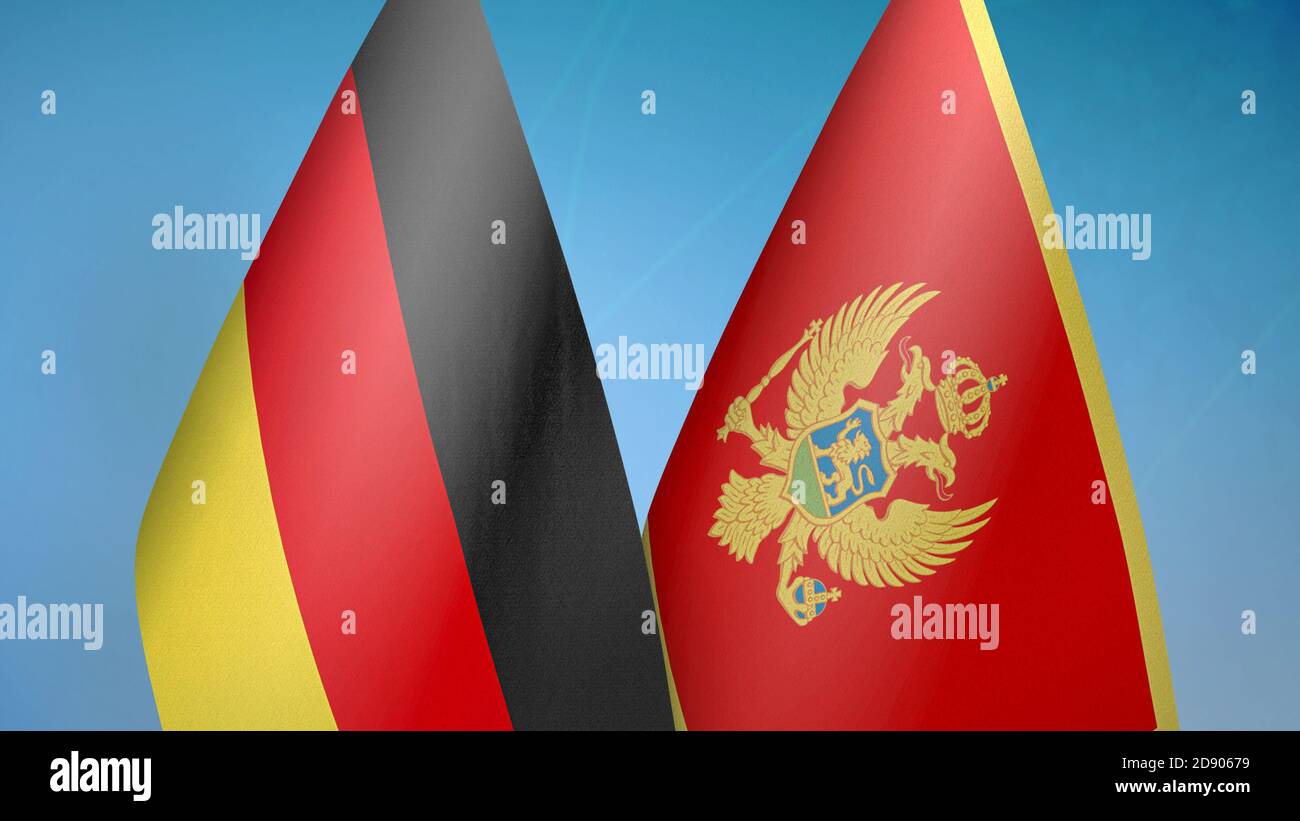 Germany and Montenegro two flags Stock Photo
