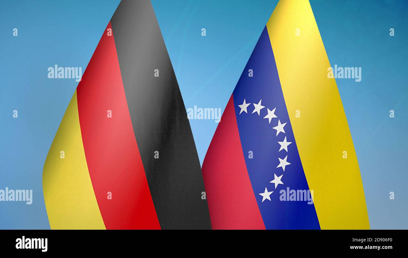 Germany and Venezuela two flags Stock Photo