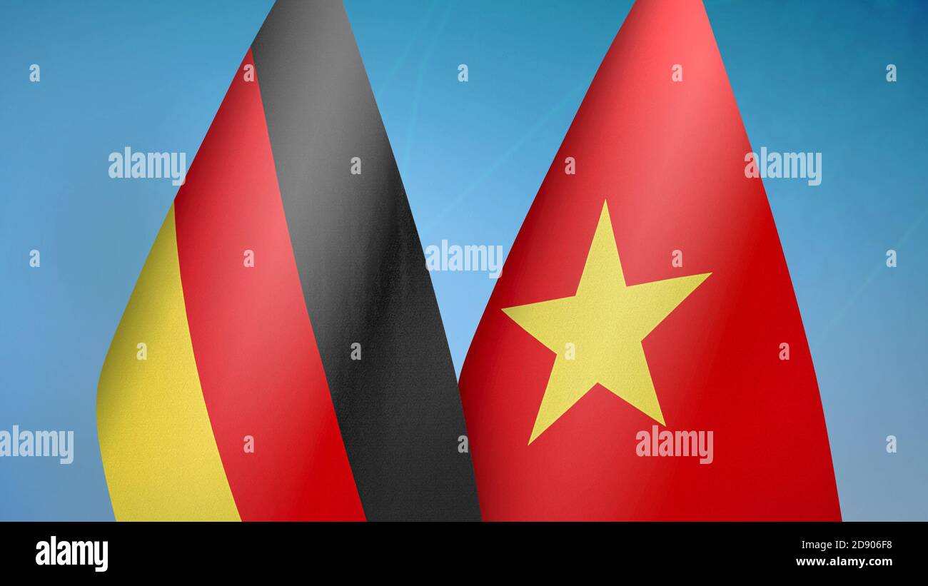 Germany and Vietnam two flags Stock Photo