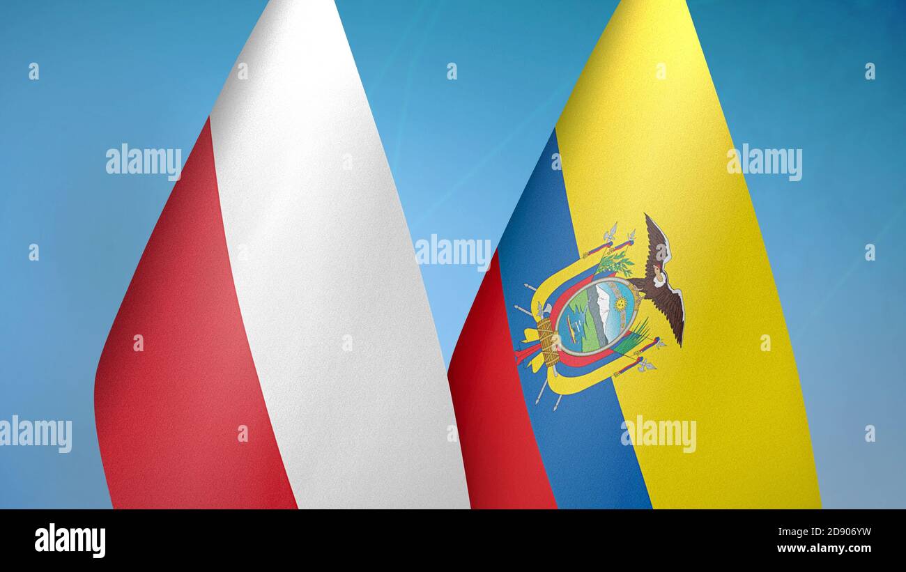 Poland and Ecuador two flags Stock Photo