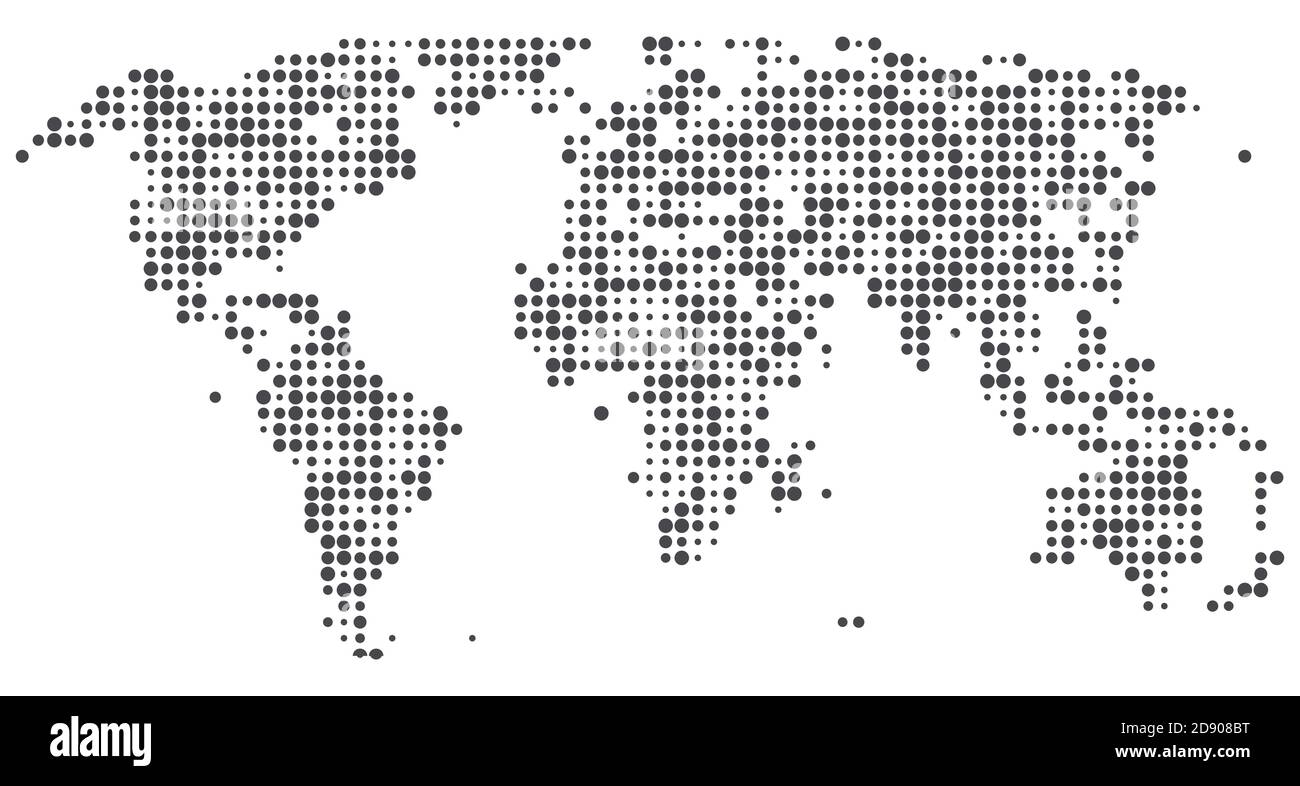 World of dots. Abstract vector halftone map Stock Vector