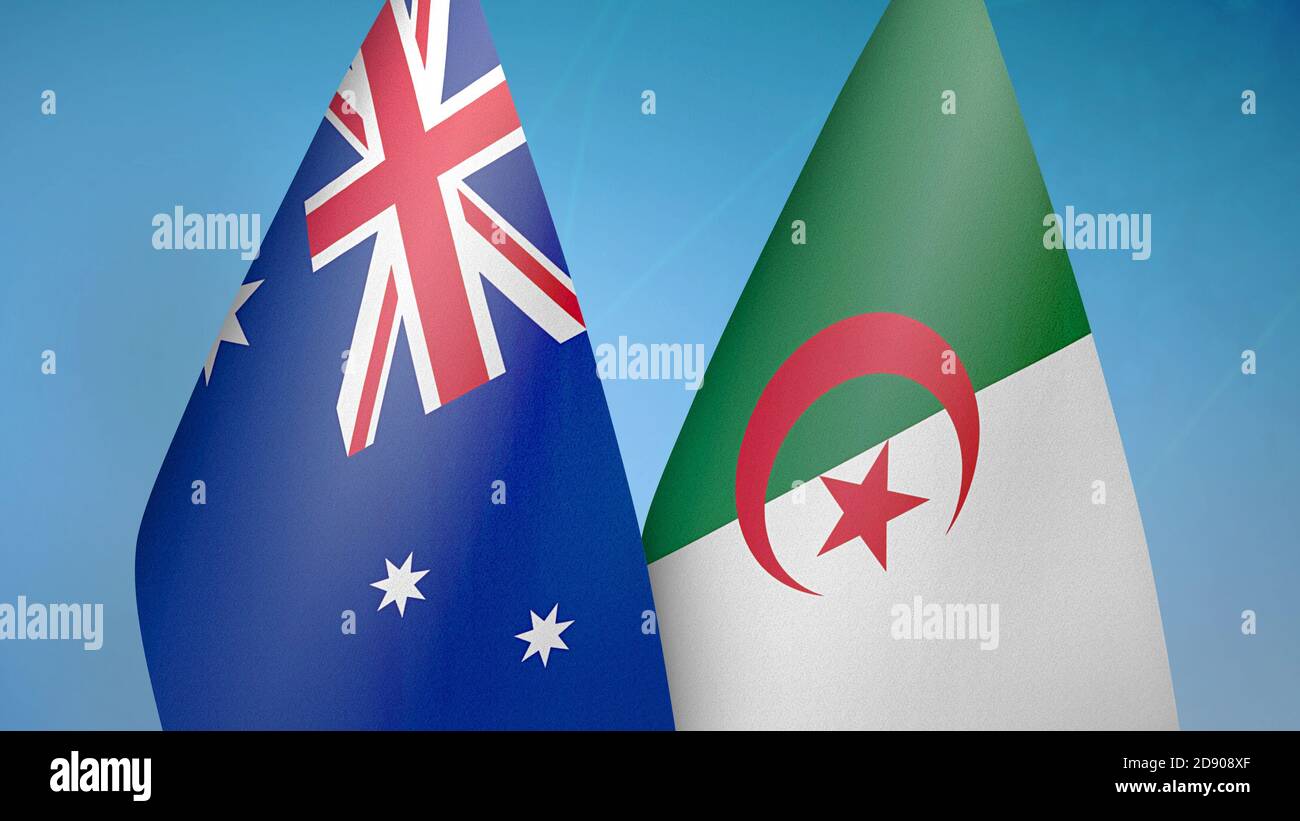 Australia and Algeria two flags Stock Photo