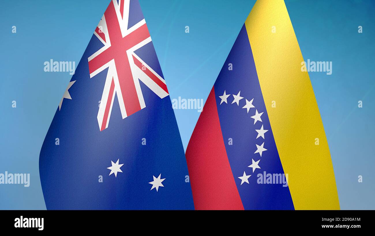 Australia and Venezuela two flags Stock Photo