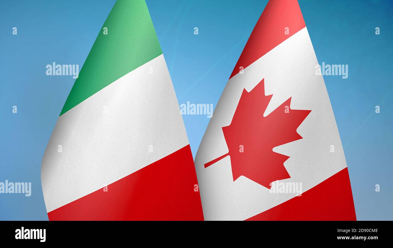 Italy and Canada two flags Stock Photo Alamy