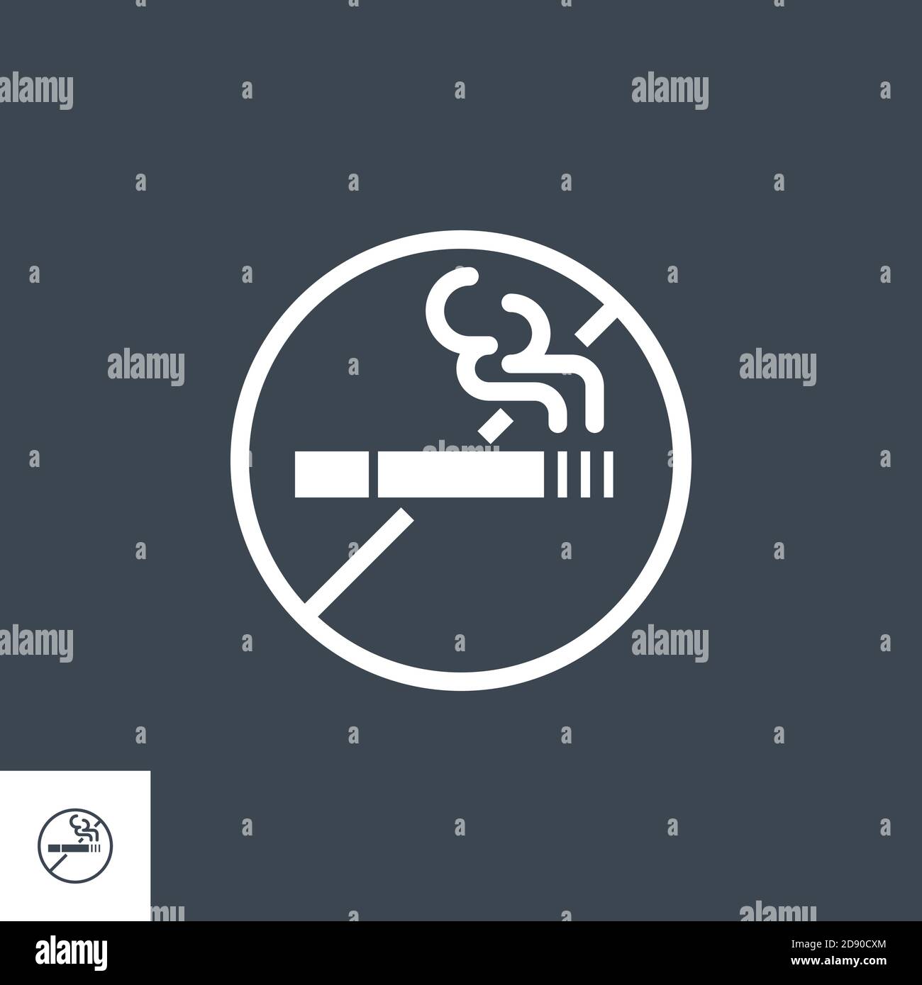 No Smoking related vector glyph icon. Stock Vector