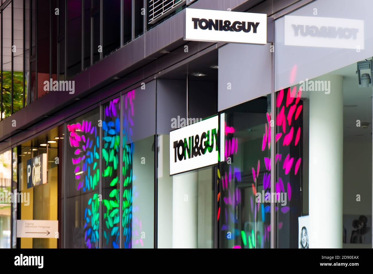 Toni&Guy in the Bülow Carré, Stuttgart, Germany. Toni & Guy branch is a British chain of hairdressing salons Stock Photo