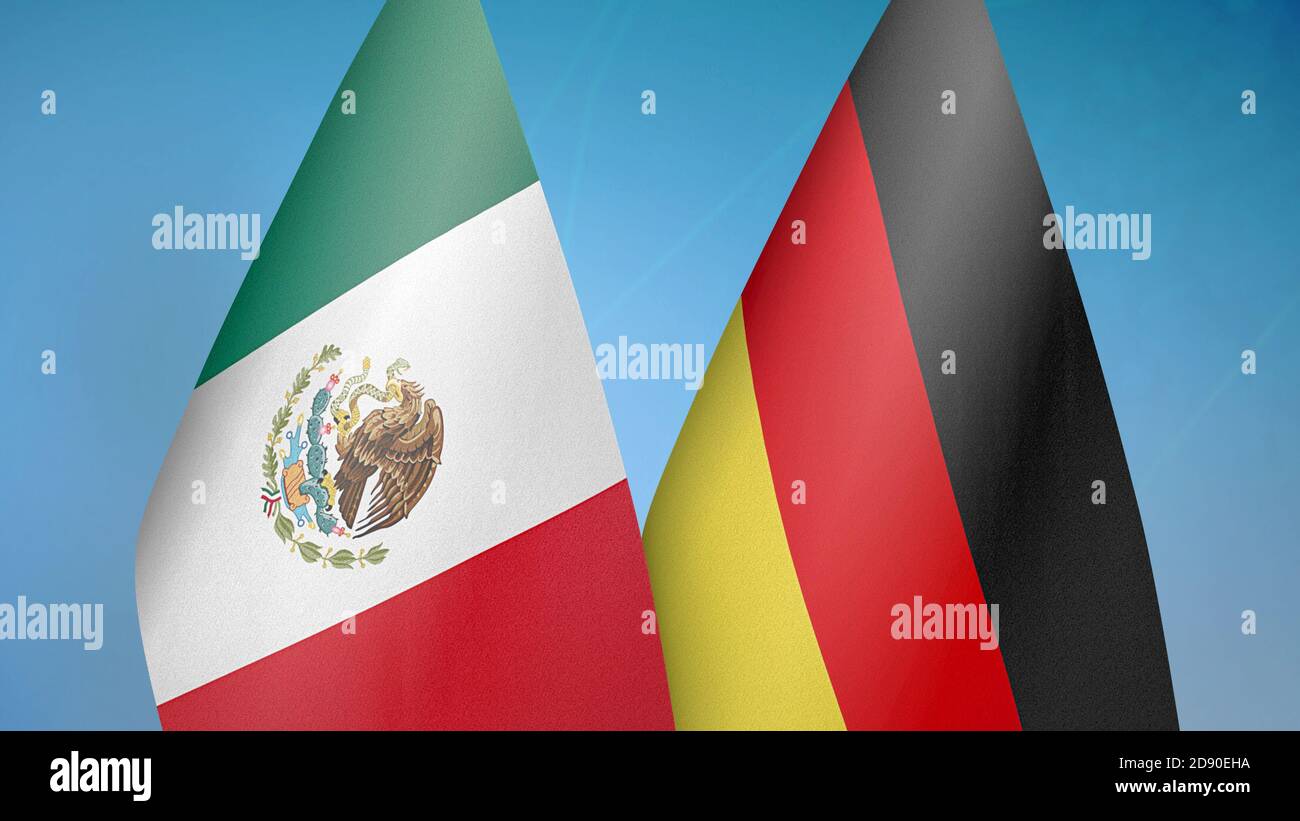 Mexico and Germany two flags Stock Photo Alamy