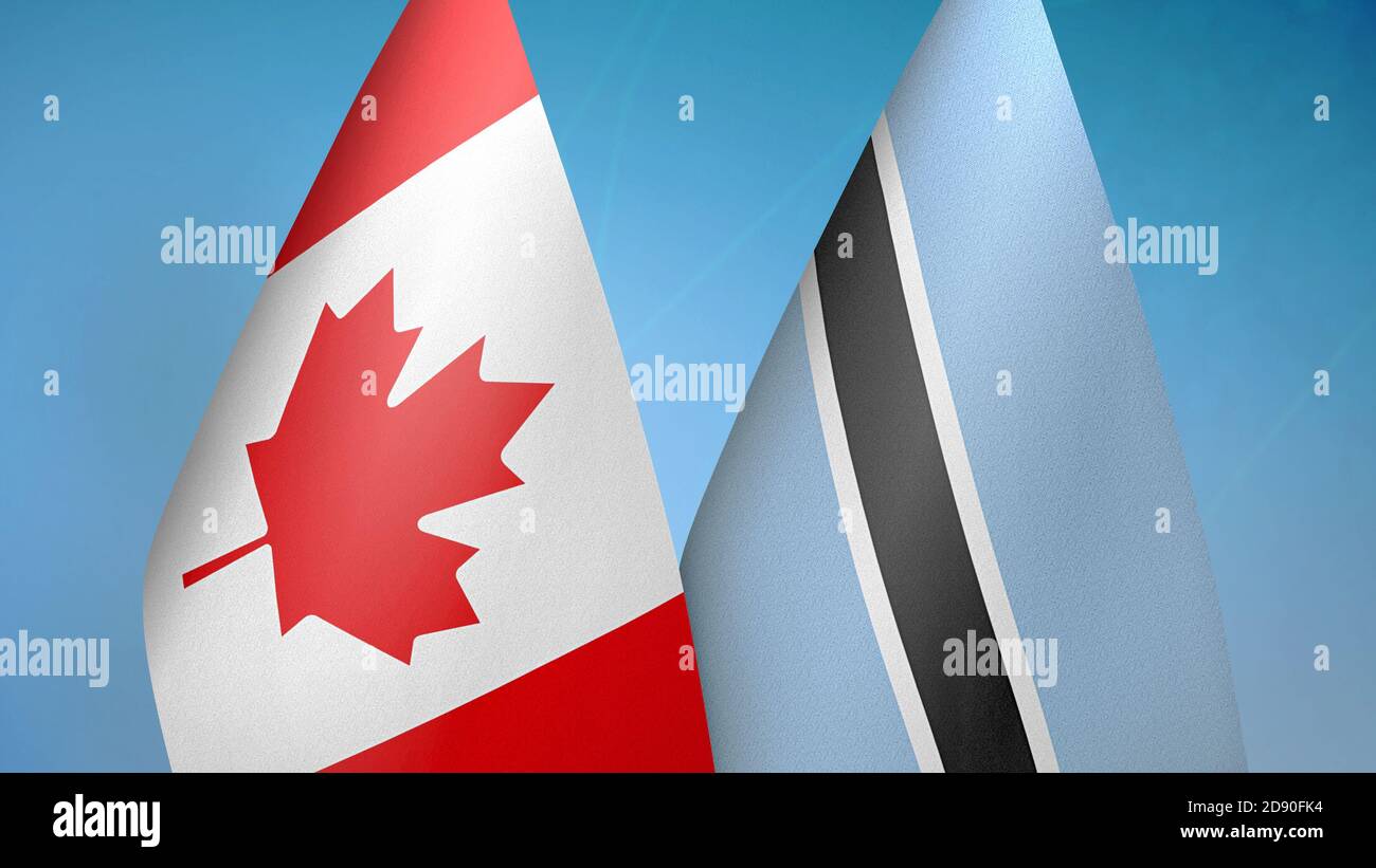 Canada and Botswana two flags Stock Photo