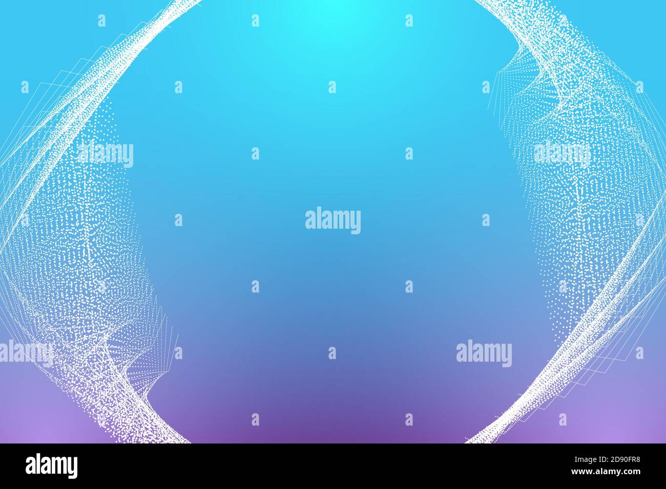 Quantum computer technology concept. Deep learning artificial intelligence. Big data algorithms visualization for business, science, technology. Waves Stock Photo