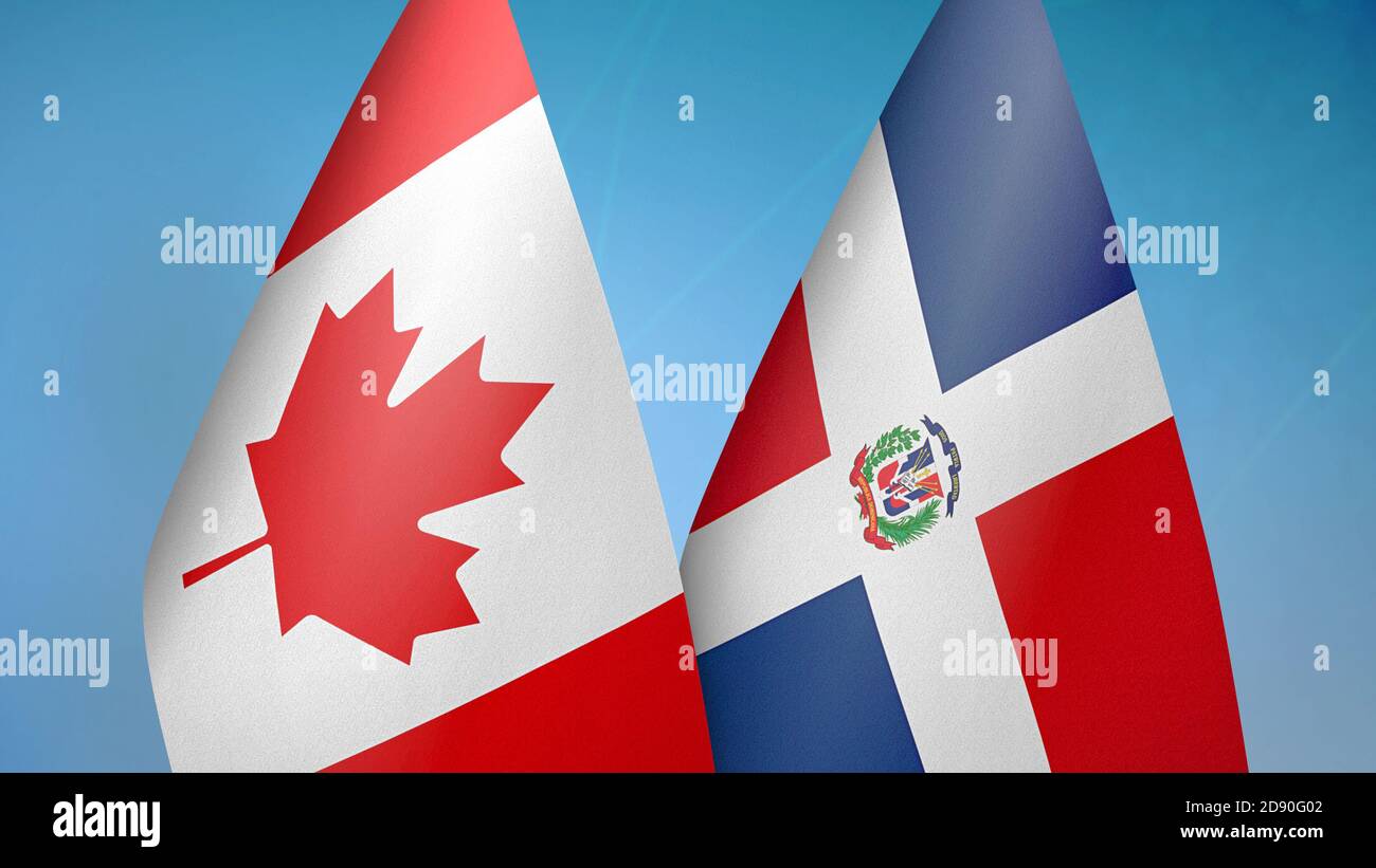 Canada and Dominican Republic two flags Stock Photo Alamy