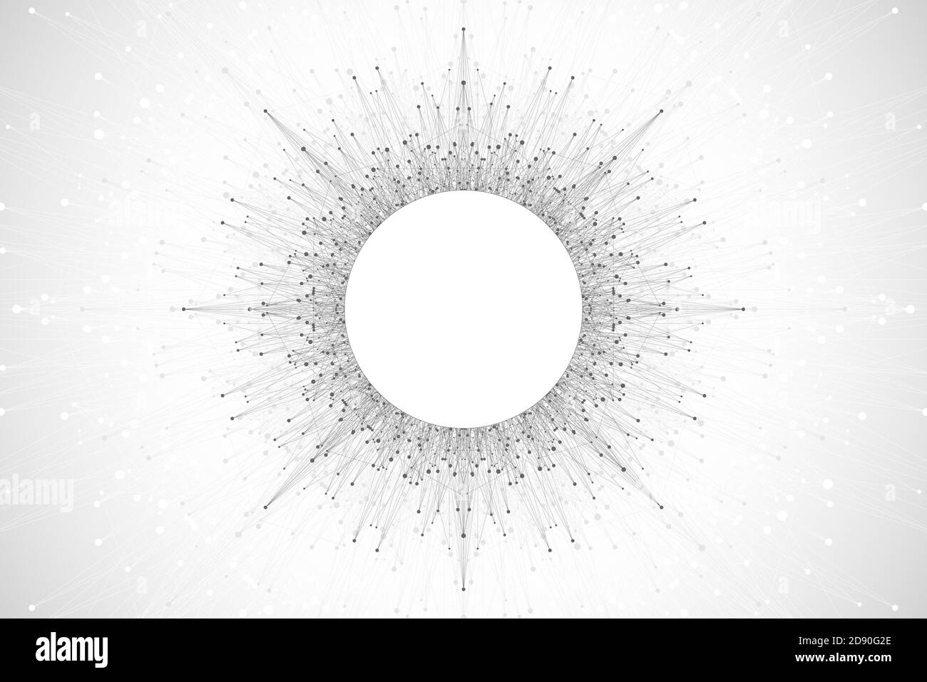 Quantum computer technology concept. Deep learning artificial intelligence. Big data algorithms visualization for business, science, technology. Waves Stock Photo