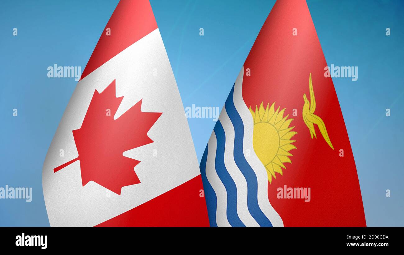 Canada and Kiribati two flags Stock Photo