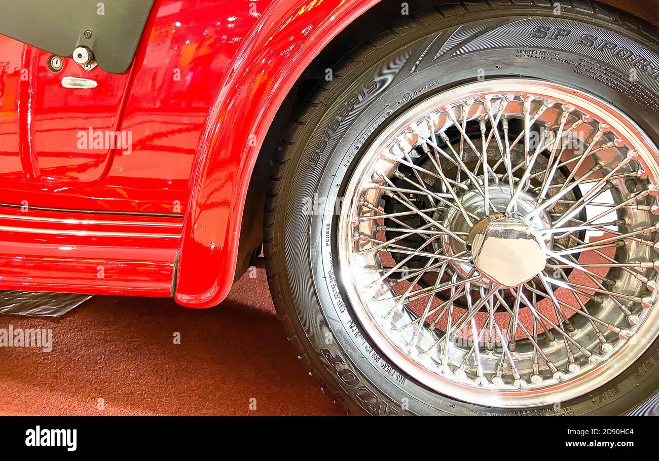 a wheel with model in 1950s era Stock Photo - Alamy