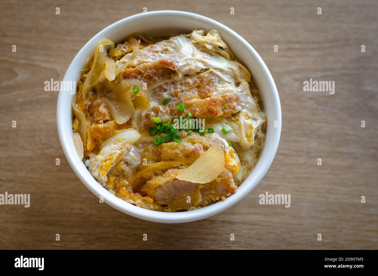 Katsudon Japanese breaded deep fried pork cutlet Stock Photo Alamy
