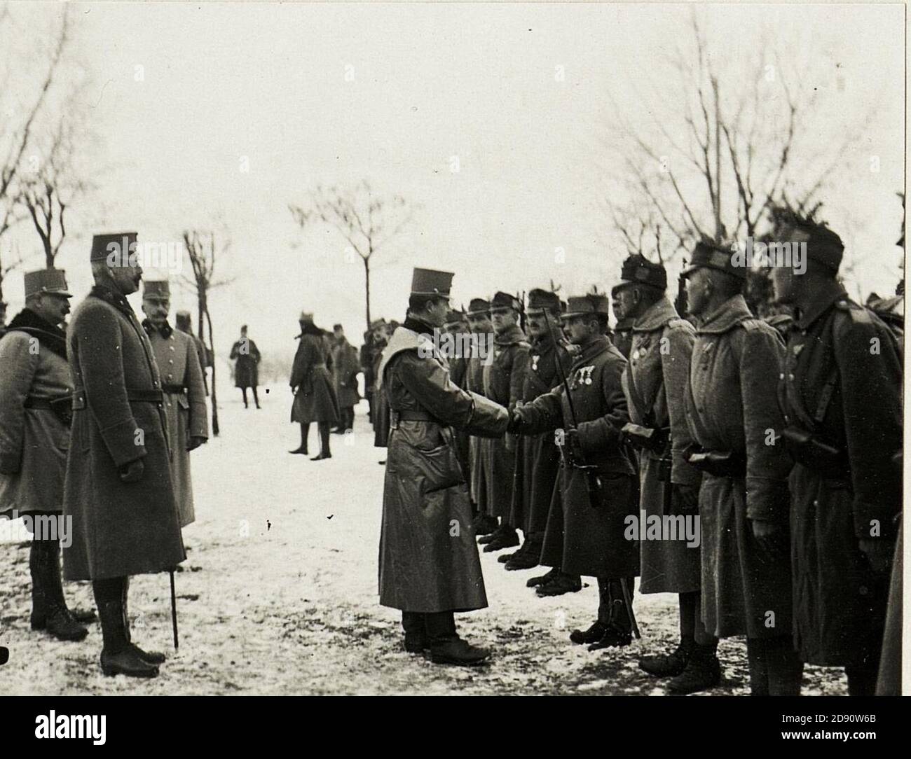 Kaiser Karl I., Besuch in Levico, Inspizierung der Truppe Stock Photo