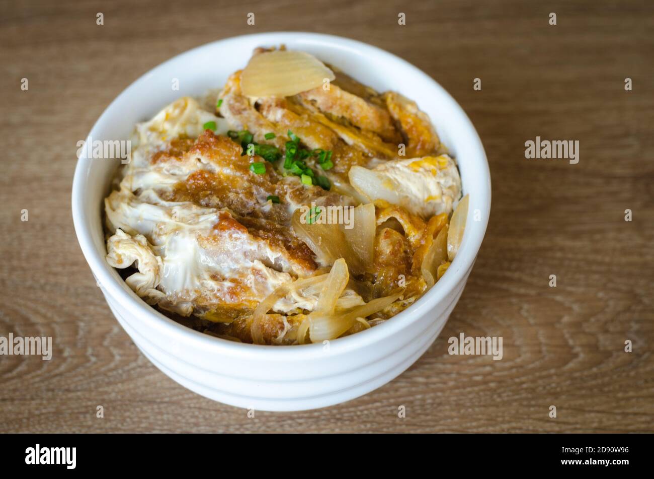Katsudon Japanese breaded deep fried pork cutlet Stock Photo Alamy