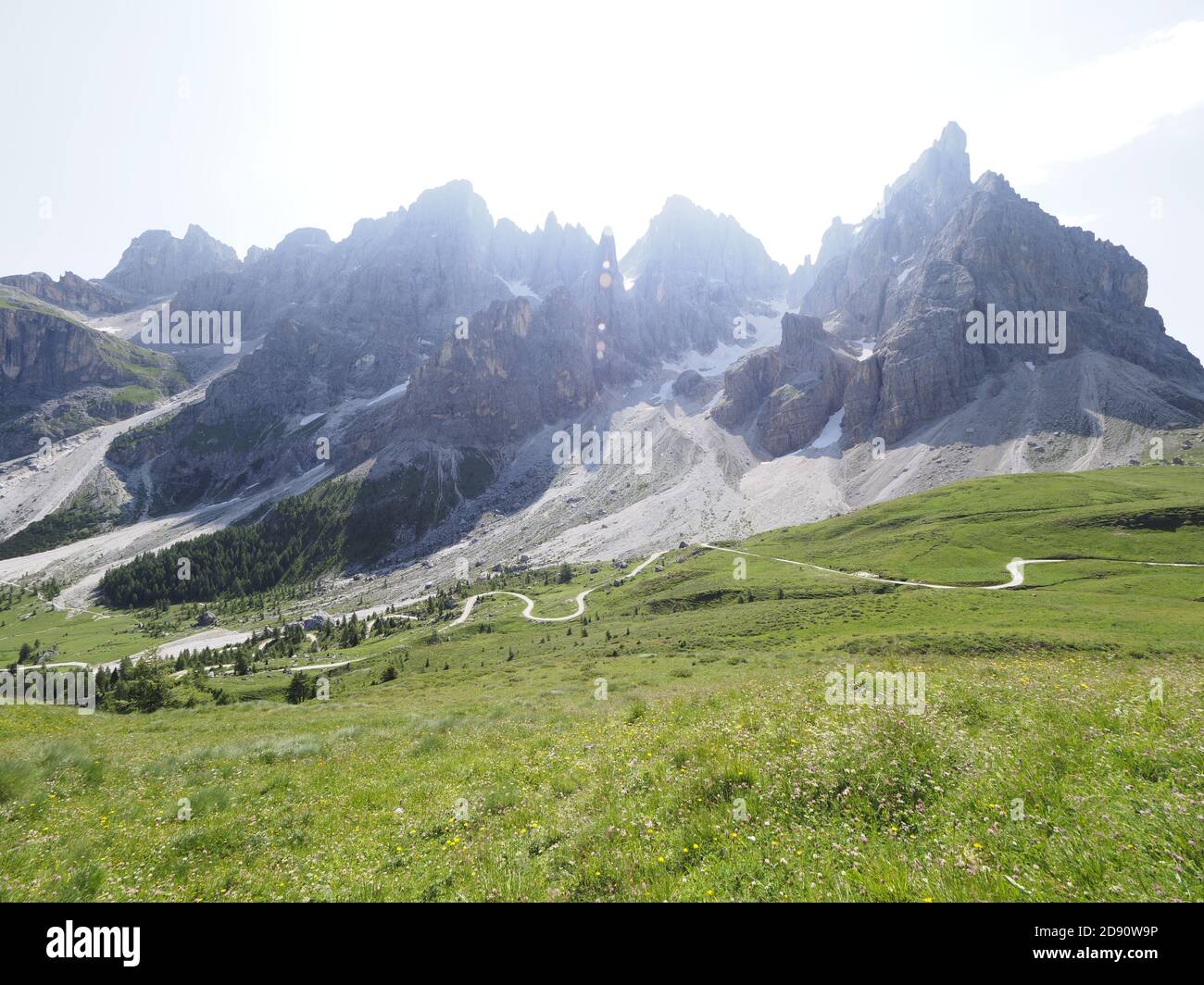 mountain road in the natural park of the dolomites Stock Photo - Alamy