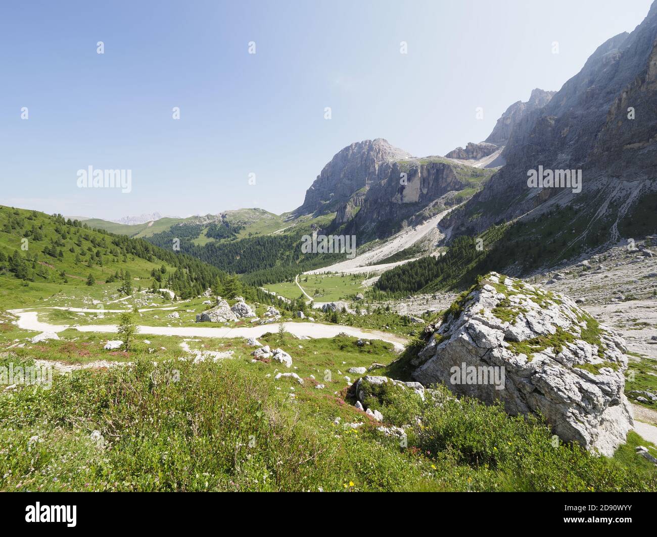 mountain road in the natural park of the dolomites Stock Photo - Alamy