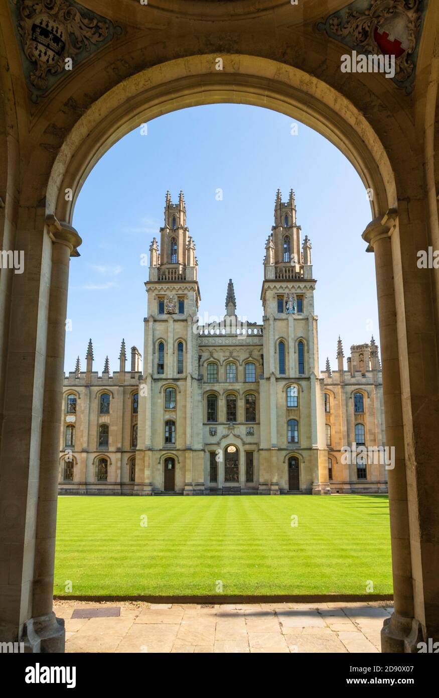 Oxford University college The inner walls Gothic towers and north quadrangle of All Souls College Oxford Oxfordshire England UK GB Europe Stock Photo