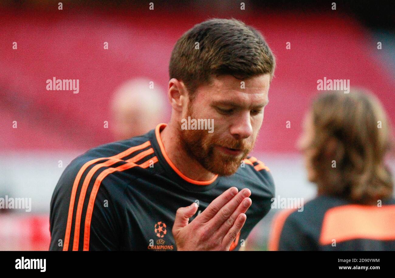 Xabi Alonso of Real Madrid   during the Champion League training 2013 - 2014 ,Estádio da Luz, Lisbonne  on MAY 24 2014 in Lisbonne ,Portugal - Photo Laurent Lairys / Stock Photo