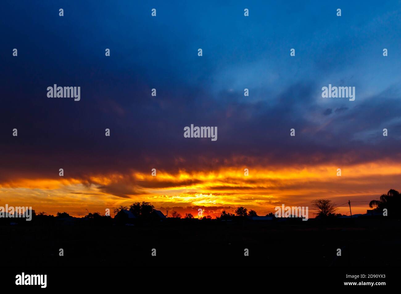 Dramatic, burning, colorful African Sky Stock Photo