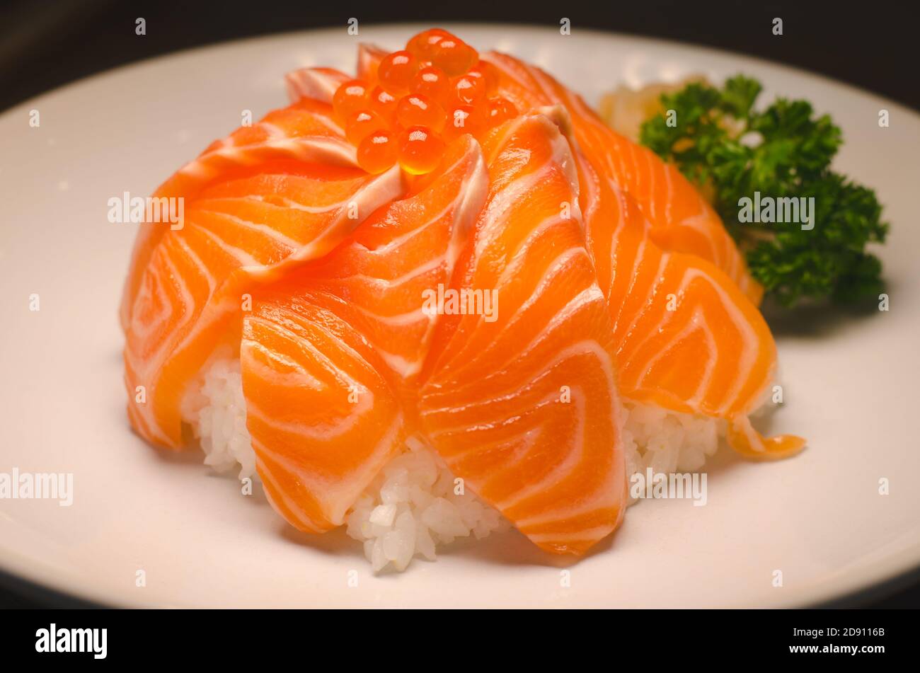 Salmon Don, Japanese cuisine Stock Photo Alamy