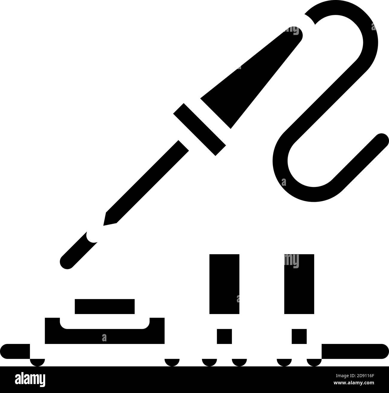 iron solder soldering glyph icon vector illustration Stock Vector Image