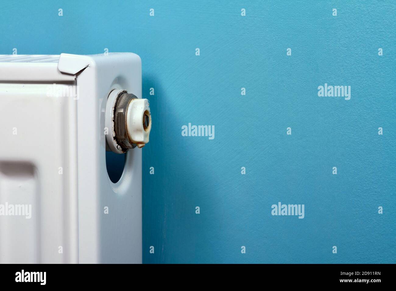 Close up of a central heating radiator and bleed valve Stock Photo Alamy