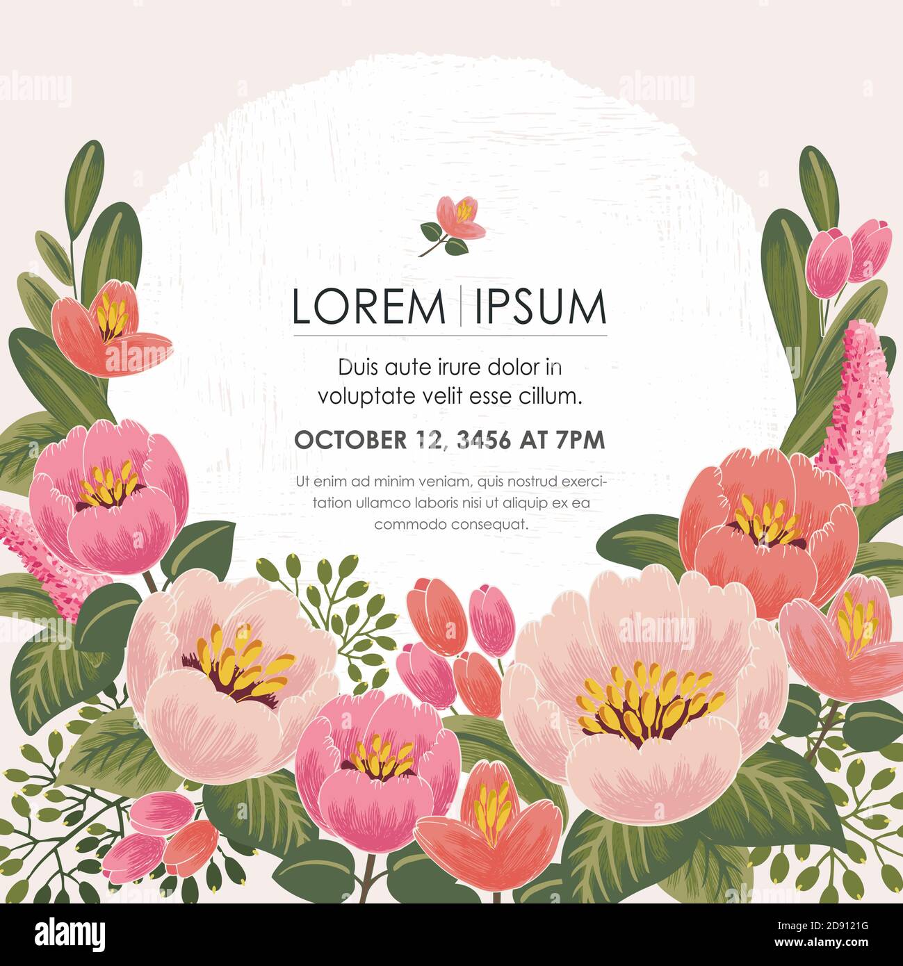 Vector illustration of a floral frame in spring for Wedding ...