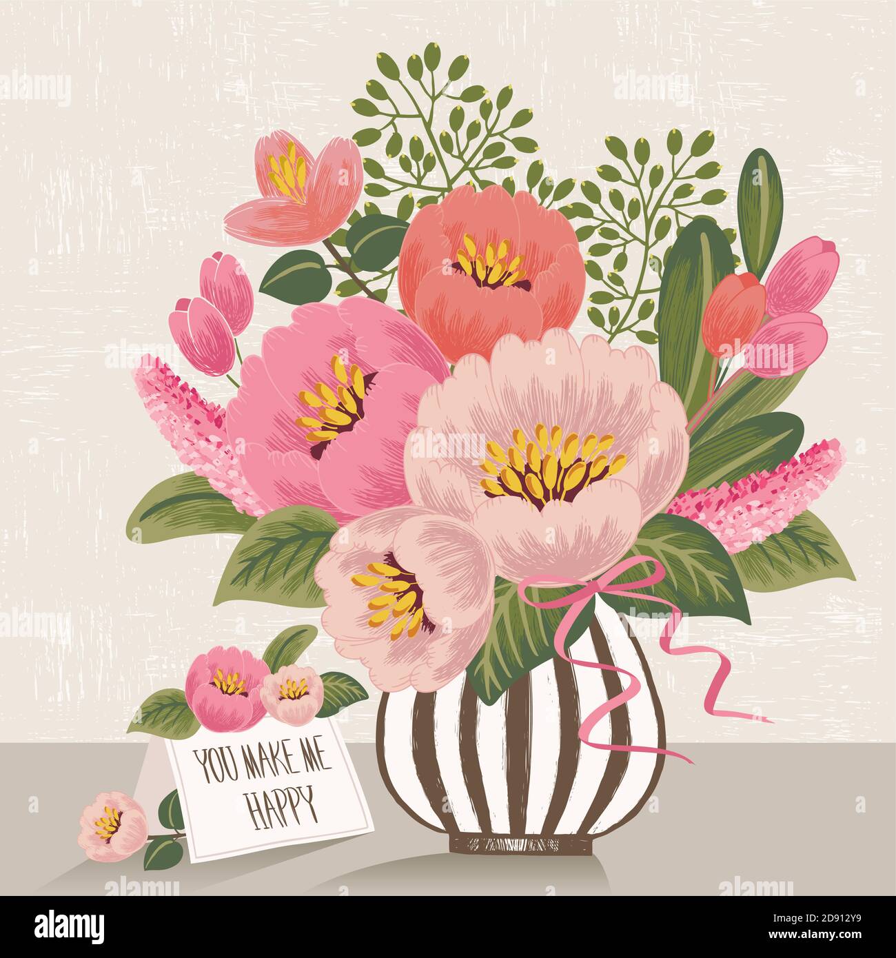 Vector illustration of flowers in a vase Stock Vector Image & Art - Alamy