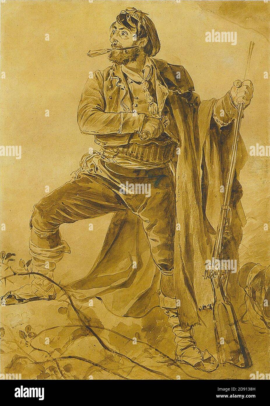 Karl Briullov - Greek insurgent. Stock Photo