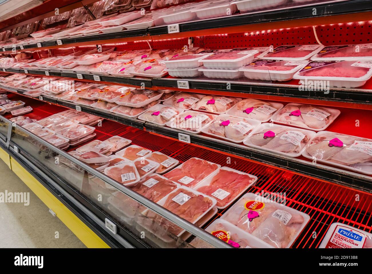 grocery store meat department in canada north america Stock Photo - Alamy